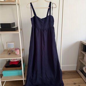 L'AGENCE Deep Blue Maxi Dress